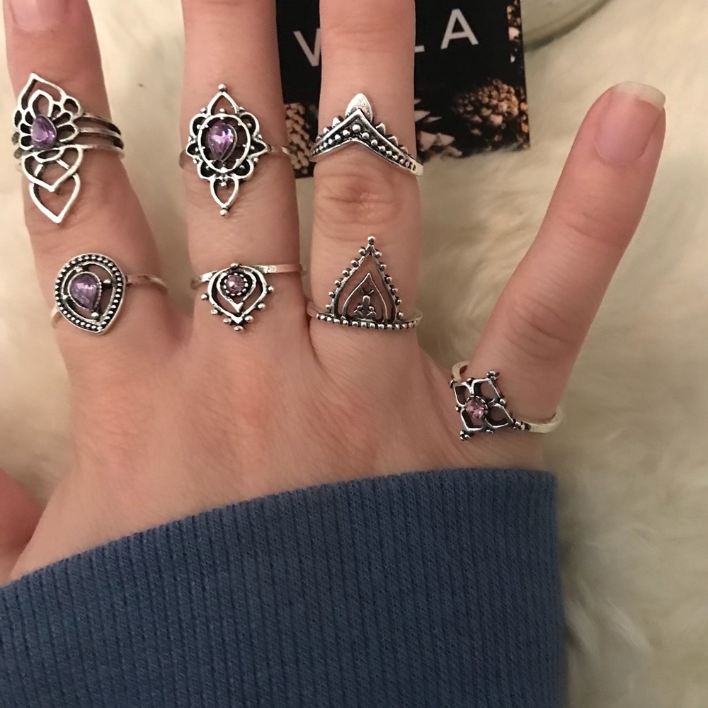 1 SET LEFT!! NWT WILA 7 Set Boho Midi Ring - Picture 2 of 4